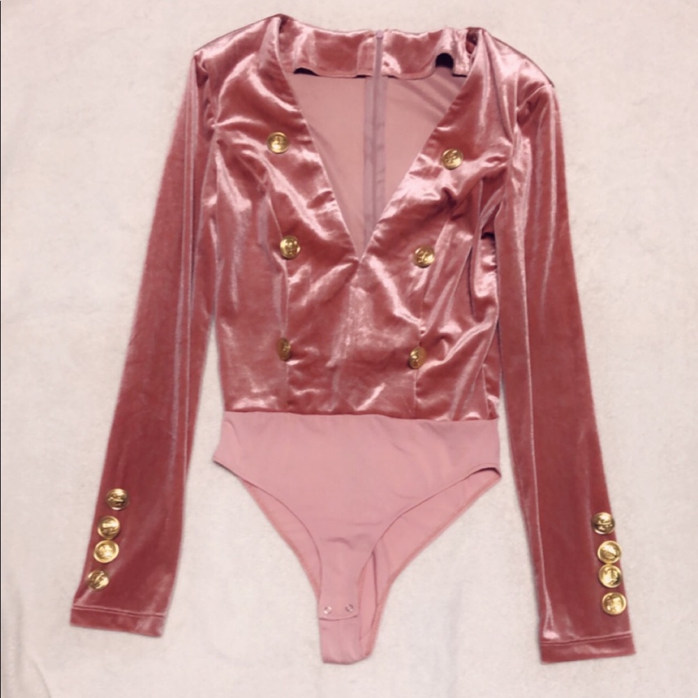 Long Sleeves Suede Bodysuit